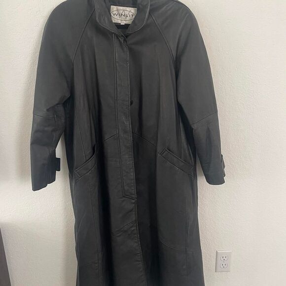 Winlit Women's Black Trench Coat Medium - Picture 1 of 7